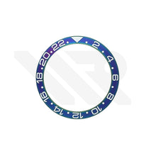 Lade das Bild in den Galerie-Viewer, GMT-24 Keramik-Lünetteneinsatz mit abgeschrägter, matter Oberfläche für SKX/SRPD – Weißer Regenbogen