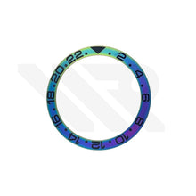 Lade das Bild in den Galerie-Viewer, GMT-24 Keramik-Lünetteneinsatz mit abgeschrägter, matter Oberfläche für SKX/SRPD – Regenbogenfarben