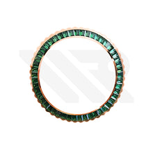Lade das Bild in den Galerie-Viewer, Smaragdgrüne Zirkonia-Lünette für SKX / SRPD: Roségold
