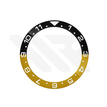 Lade das Bild in den Galerie-Viewer, GMT-12 Keramik-Lünetteneinsatz mit abgeschrägter Kante für SKX/SRPD – Gelb-Schwarz/Weiß