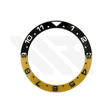 Lade das Bild in den Galerie-Viewer, GMT-12 Keramik-Lünetteneinsatz mit abgeschrägter Kante für SKX/SRPD - Gelb-Schwarz/Invertiert