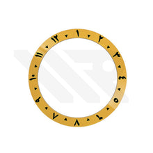 Lade das Bild in den Galerie-Viewer, Keramischer Lünetteneinsatz im arabischen Stil mit abgeschrägter Kante für SKX/SRPD – Gelb/Weiß