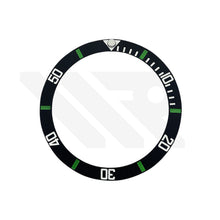 Lade das Bild in den Galerie-Viewer, SUB Keramik-Lünetteneinsatz mit abgeschrägter Kante für SKX/SRPD: Matt Schwarz/Grün