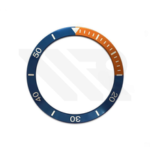 Lade das Bild in den Galerie-Viewer, Frogman Keramik-Lünetteneinsatz mit abgeschrägter Kante für SKX/SRPD – Blau/Orange