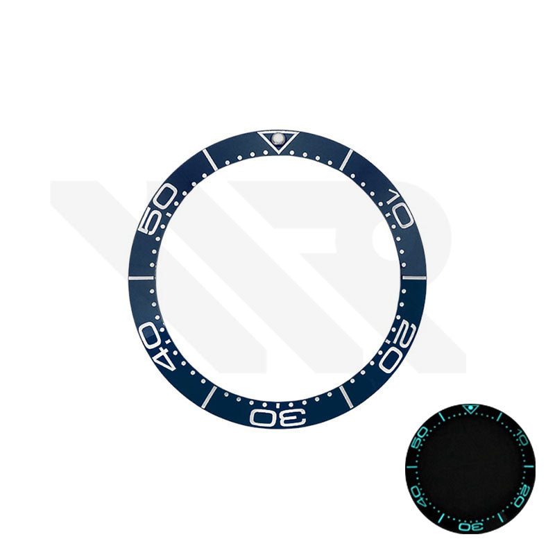 Full Luminous Ceramic Sloped 38mm Bezel Insert for Omega Seamaster SM300:  Blue