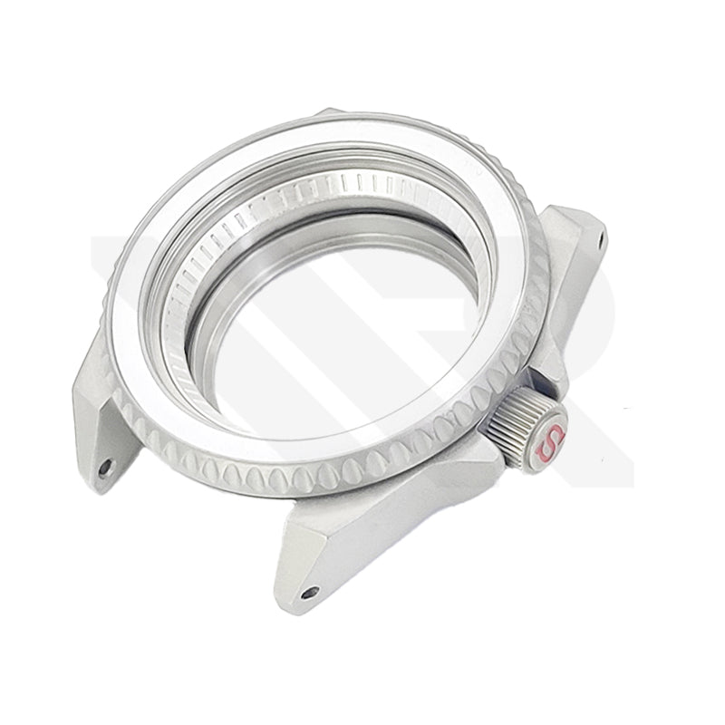 Samurai Sandblasted Case Set for Seiko Mod: Silver (Display case back)