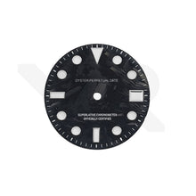 Lade das Bild in den Galerie-Viewer, Carbonfaser-Zifferblatt für Seiko NH34 GMT Mod - Schwarzes Zifferblatt, weißes GMT-Zifferblatt