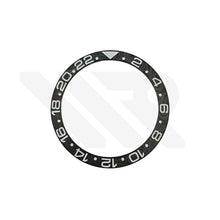 Lade das Bild in den Galerie-Viewer, Keramik-Lünetteneinsatz mit Carbon-Grain-Optik für SKX007 / SKX009 / SRPD – Schwarz/Silber