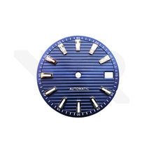 Charger l'image dans la galerie, Blue Stripe Dial for Seiko Mod: GS Style Indices with Black Luminous