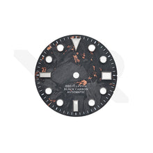 Lade das Bild in den Galerie-Viewer, Zifferblatt aus roségoldener Folie und Kohlefaser für Seiko Mod - Sub Style Indizes