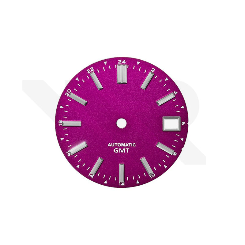 Purple Gradient GMT NH34 Dial for Seiko Mod: GS Style Silver