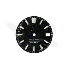 Lade das Bild in den Galerie-Viewer, Silberfolien-Zifferblatt aus Kohlefaser für Seiko Mod: Silberne GS-Indizes