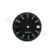 Charger l'image dans la galerie, Matte Black Dial for Seiko Mod: GS Style Indices with Black Luminous