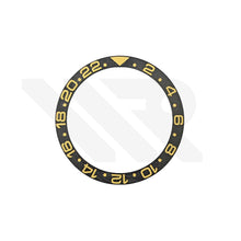 Lade das Bild in den Galerie-Viewer, Keramik-Lünetteneinsatz mit Carbon-Grain-Optik für SKX007 / SKX009 / SRPD – Schwarz/Gelb