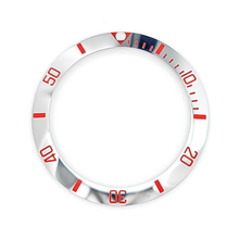 Lade das Bild in den Galerie-Viewer, Keramik-Lünetteneinsatz im Sub-Style für SKX/SRPD – Silber/Rot