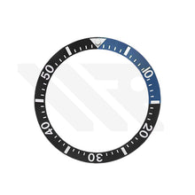 Lade das Bild in den Galerie-Viewer, Keramik-Taucherlünette mit abgeschrägter Kante für Seiko SKX/SRPD: Schwarz/Blau