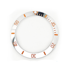 Lade das Bild in den Galerie-Viewer, Keramik-Lünetteneinsatz im Sub-Style für SKX/SRPD – Silber/Orange