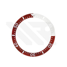 Lade das Bild in den Galerie-Viewer, Keramik-Taucherlünette mit abgeschrägter Kante für Seiko SKX/SRPD: Rot/Weiß