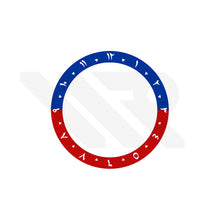 Lade das Bild in den Galerie-Viewer, Vollständig leuchtende arabische Ziffern, abgeschrägte Aluminium-Lünetteneinlage für SKX/SRPD – Blau/Rot