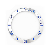 Lade das Bild in den Galerie-Viewer, Keramik-Lünetteneinsatz im Sub-Style für SKX/SRPD – Silber/Blau