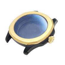 Afbeelding in Gallery-weergave laden, Nautilus Sandblasted Case Set for Seiko Mod: Two-Tone Black Gold