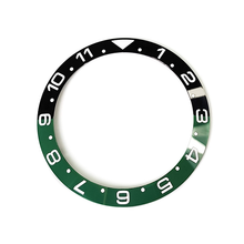 Lade das Bild in den Galerie-Viewer, Keramik-Lünetteneinsatz mit Dualzeitfunktion für SKX/SRPD – Schwarz/Grün