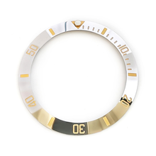 Lade das Bild in den Galerie-Viewer, Keramik-Lünetteneinsatz im Sub-Style für SKX/SRPD – Silber/Creme