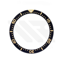 Lade das Bild in den Galerie-Viewer, SKX007 Flache Aluminium-Lünetteneinlage für SKX/SRPD – Schwarz/Gold