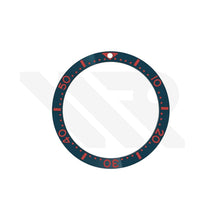 Lade das Bild in den Galerie-Viewer, Seiko Style Diver Keramik-Flachlünetteneinsatz für SKX / SRPD - Marineblau-Rot
