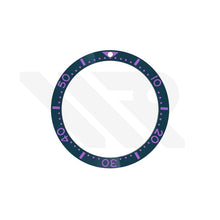 Lade das Bild in den Galerie-Viewer, Seiko Style Diver Keramik-Flachlünetteneinsatz für SKX / SRPD - Marineblau-Lila