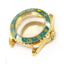 Cargar imagen en el visor de la galería, GMT Oyster Style Brushed Case Set for Seiko SKX / SRPD Mod: Gold
