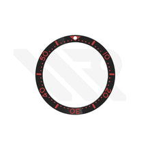 Lade das Bild in den Galerie-Viewer, Seiko Style Diver Keramik-Flachlünetteneinsatz für SKX / SRPD - Schwarz-Rot