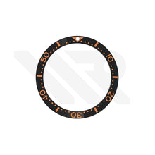 Lade das Bild in den Galerie-Viewer, Seiko Style Diver Keramik-Flachlünetteneinsatz für SKX / SRPD - Schwarz-Orange