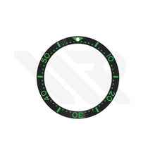 Lade das Bild in den Galerie-Viewer, Seiko Style Diver Keramik-Flachlünetteneinsatz für SKX / SRPD - Schwarz-Grün