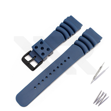 Cargar imagen en el visor de la galería, GL381 Style Rubber Strap  for SKX/SRPD - Blue (Black Buckle)