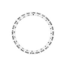 Lade das Bild in den Galerie-Viewer, Keramiklünette mit abgeschrägter Keramikeinlage für Weltzeit (GMT) für SKX/SRPD – Weiß/Schwarz
