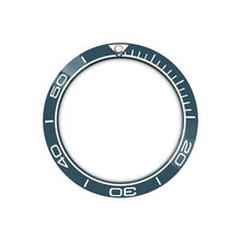 Lade das Bild in den Galerie-Viewer, SMP-Style Keramik-Lünetteneinsatz mit abgeschrägter Kante für SKX/SRPD – Saphirblau/Weiß