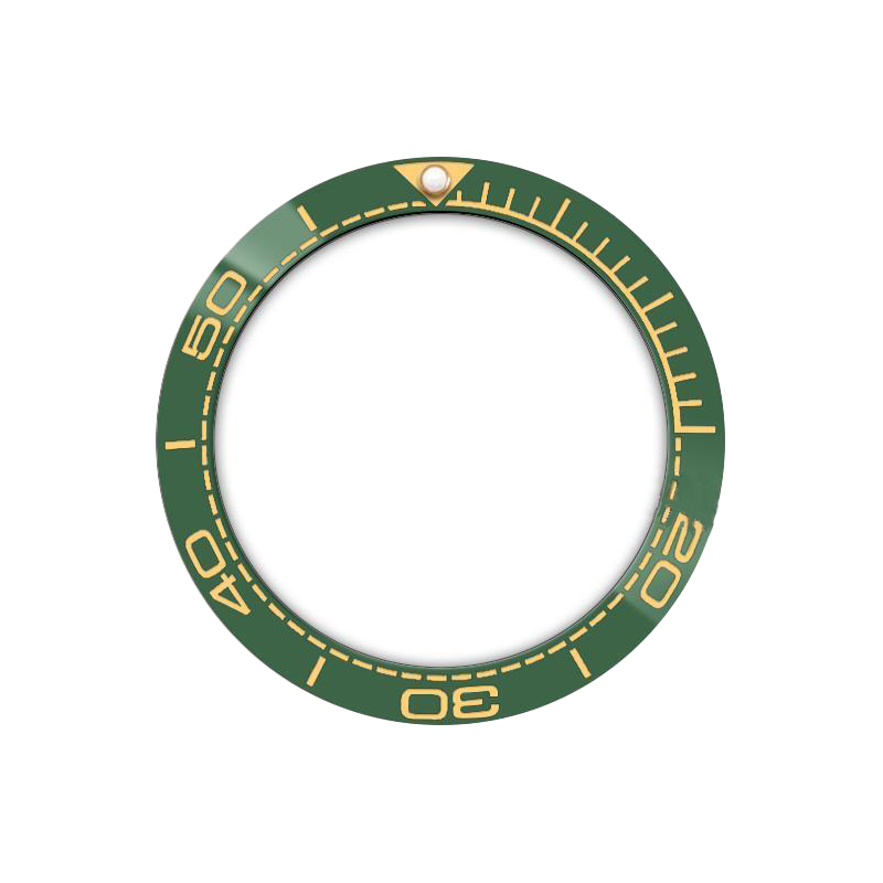 SMP Style Ceramic Sloped Bezel Insert for SKX/SRPD Green/Gold