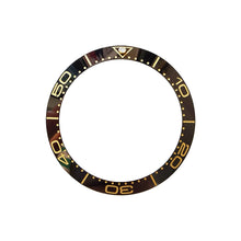 Lade das Bild in den Galerie-Viewer, Seamaster Keramik-Lünetteneinsatz (abgeschrägt) für SKX/SRPD – Schwarz/Gold