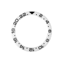 Lade das Bild in den Galerie-Viewer, GMT-24 Keramik-Lünetteneinsatz mit abgeschrägter Kante für SKX/SRPD – Silber