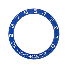 Lade das Bild in den Galerie-Viewer, YM2 Keramik-Lünetteneinsatz mit abgeschrägter Kante für SKX/SRPD - Blau (Weiß)