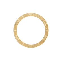 Lade das Bild in den Galerie-Viewer, YM Keramik-Lünetteneinsatz mit abgeschrägter Kante für SKX/SRPD – Gold