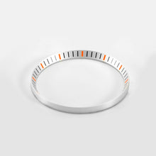 Cargar imagen en el visor de la galería, SKX / SRPD Chapter Ring: Metallic White With Orange Markers