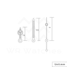 Lade das Bild in den Galerie-Viewer, Mercedes-Uhrenzeiger für Seiko-Modell: Gold, Blau, Leuchtzeiger