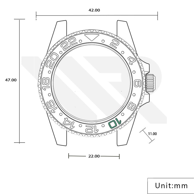 GMT Style Sandblasted Case Set for Seiko SKX / SRPD Mod : Silver