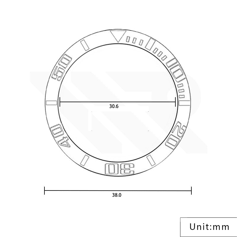 YM Ceramic Sloped Bezel Insert For SKX/SRPD - Silver