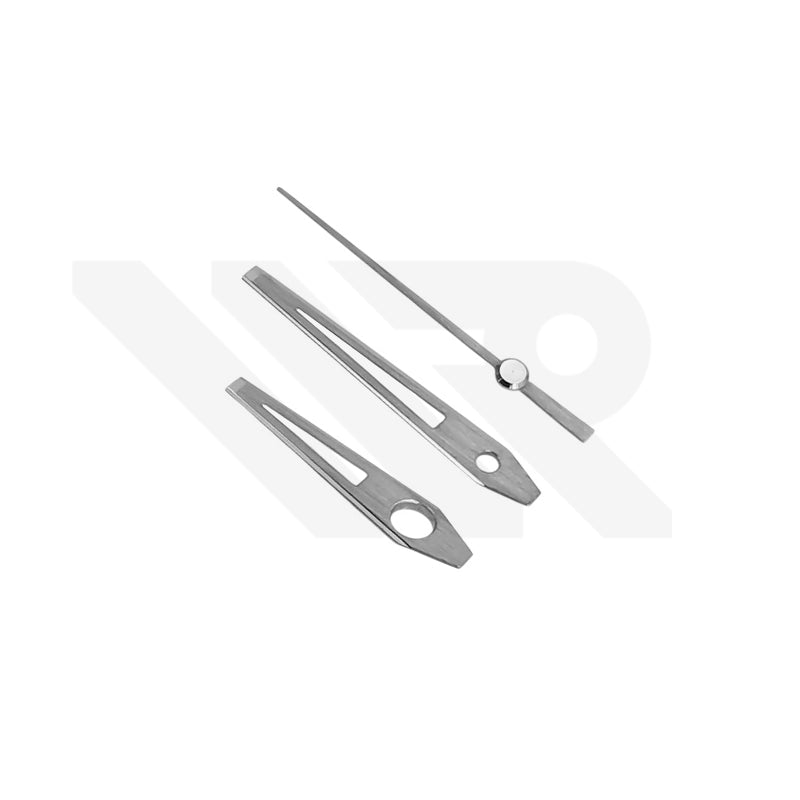 Dauphine Watch Hands for Seiko Mod: Brushed Silver with Polished Bevel