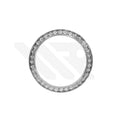 Replacement Cubic Zirconia Bezel Compatible with Rolex Daytona : Silver Bezel, White CZ