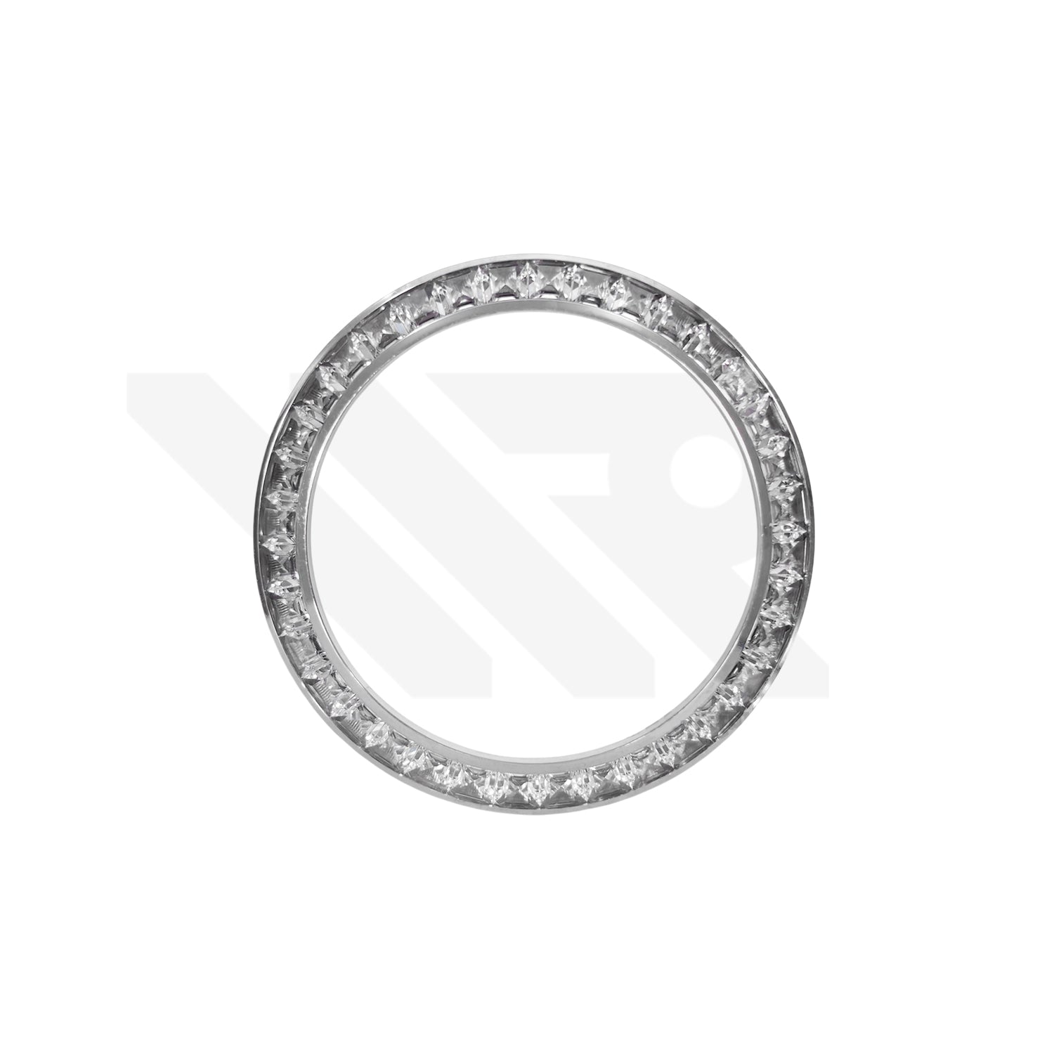 Replacement Cubic Zirconia Bezel Compatible with Rolex Daytona : Silver Bezel, White CZ