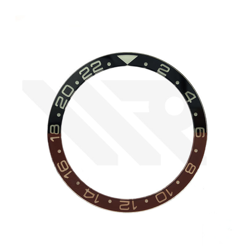 GMT 24 Sapphire Full Lume Flat Bezel Insert for SKX/SRPD - Black/Brown